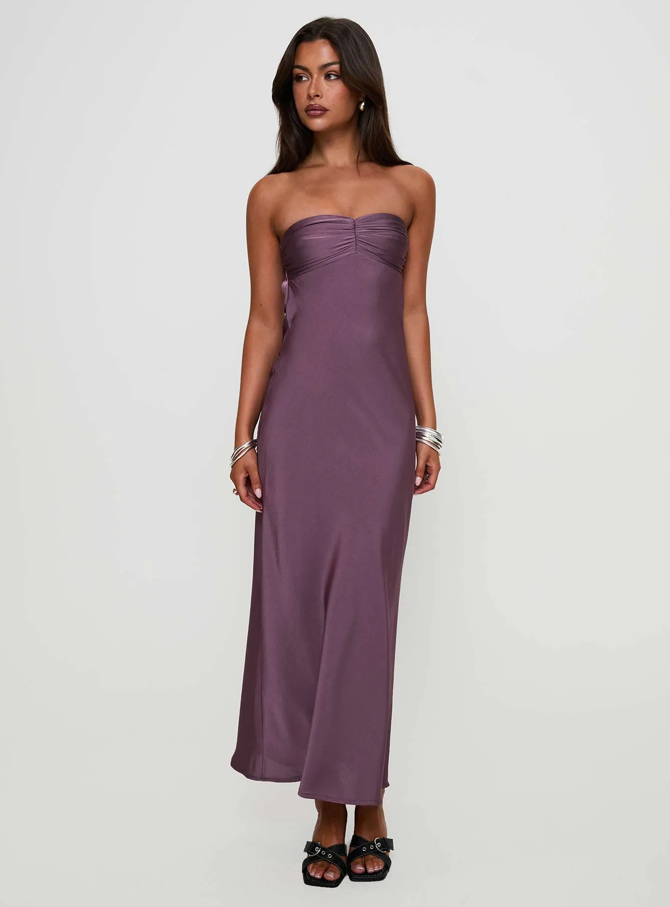 Maryska Strapless Maxi Dress Purple sold by Princess Polly product image thumbnail 3