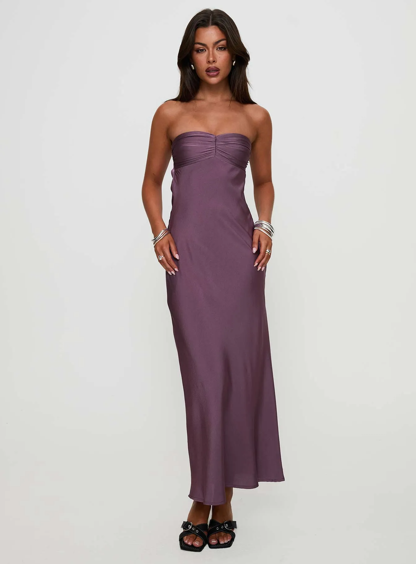 Maryska Strapless Maxi Dress Purple sold by Princess Polly product image thumbnail 2
