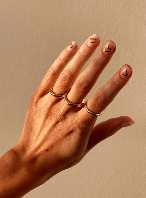 Floating Along Nail Stickers Gold sold by Princess Polly