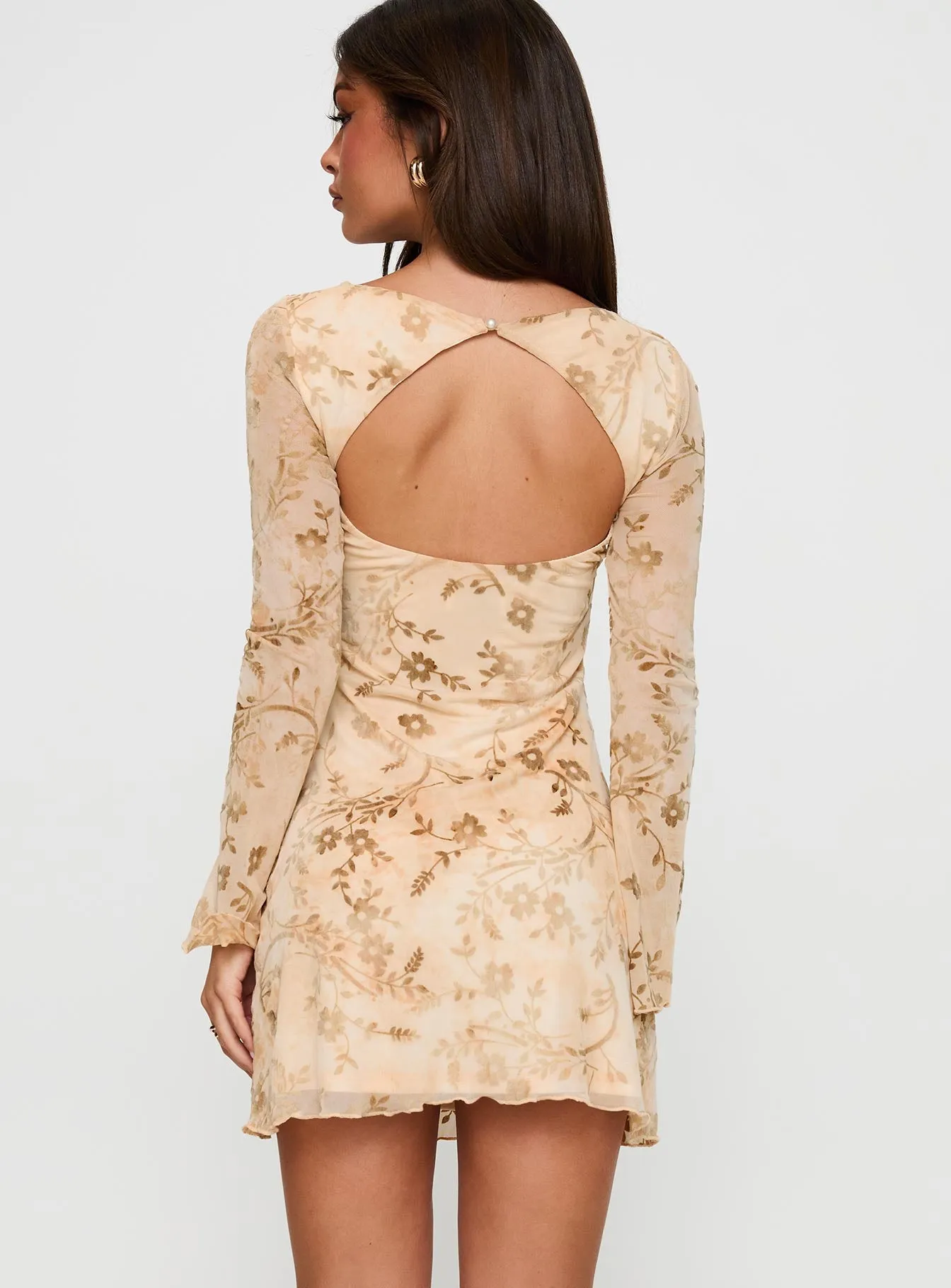 Folklore Long Sleeve Mini Dress Cream sold by Princess Polly product image thumbnail 5