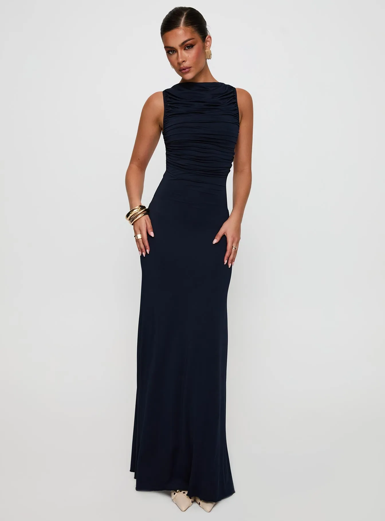 Undeniable Cut Out Maxi Dress Navy sold by Princess Polly product image thumbnail 3