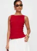 Marleene Shirred Top Red sold by Princess Polly