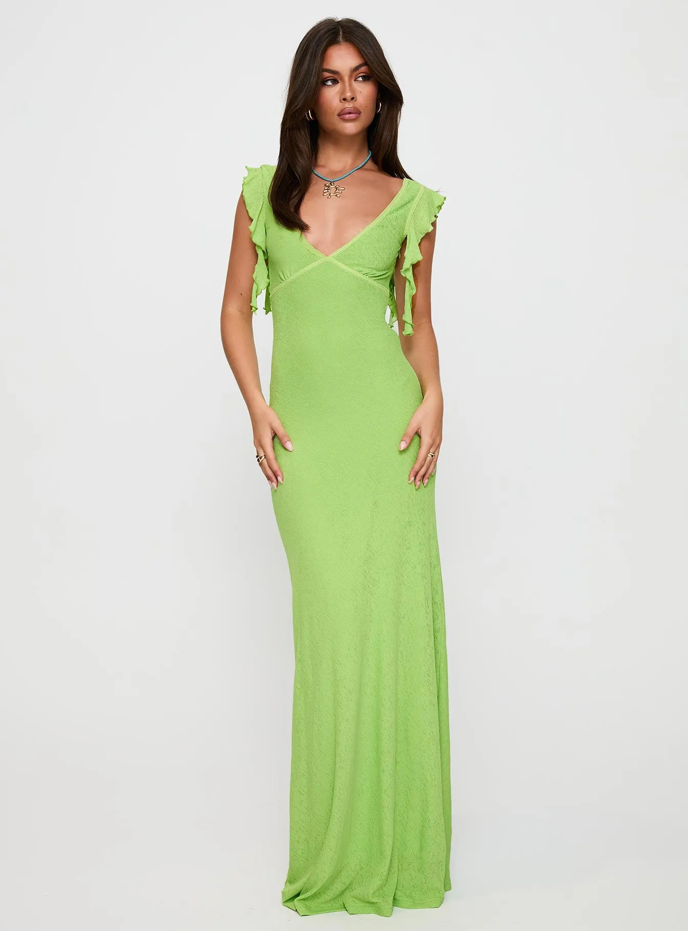 Soleila Maxi Dress Green Tonal sold by Princess Polly product image thumbnail 3