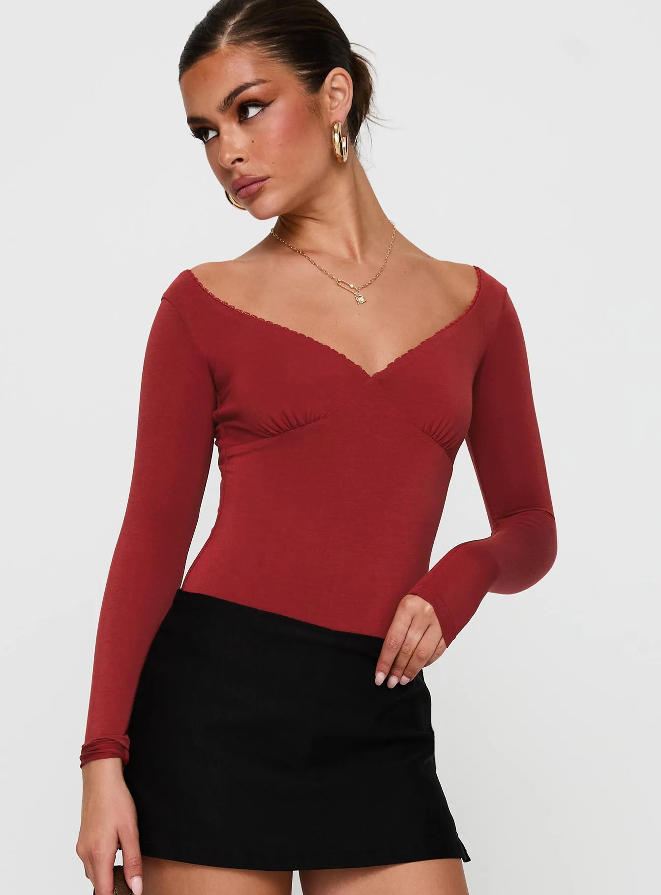 Loveydove Bodysuit Burgundy sold by Princess Polly product image thumbnail 2