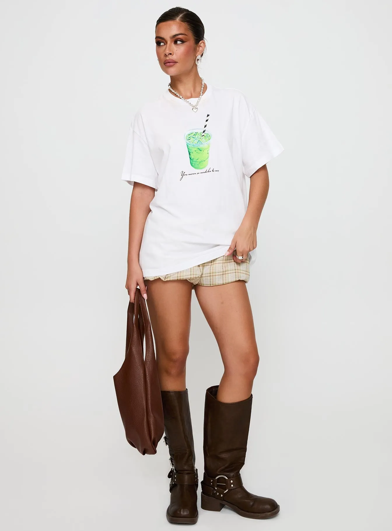 Love You So Matcha Graphic Top White sold by Princess Polly product image thumbnail 3