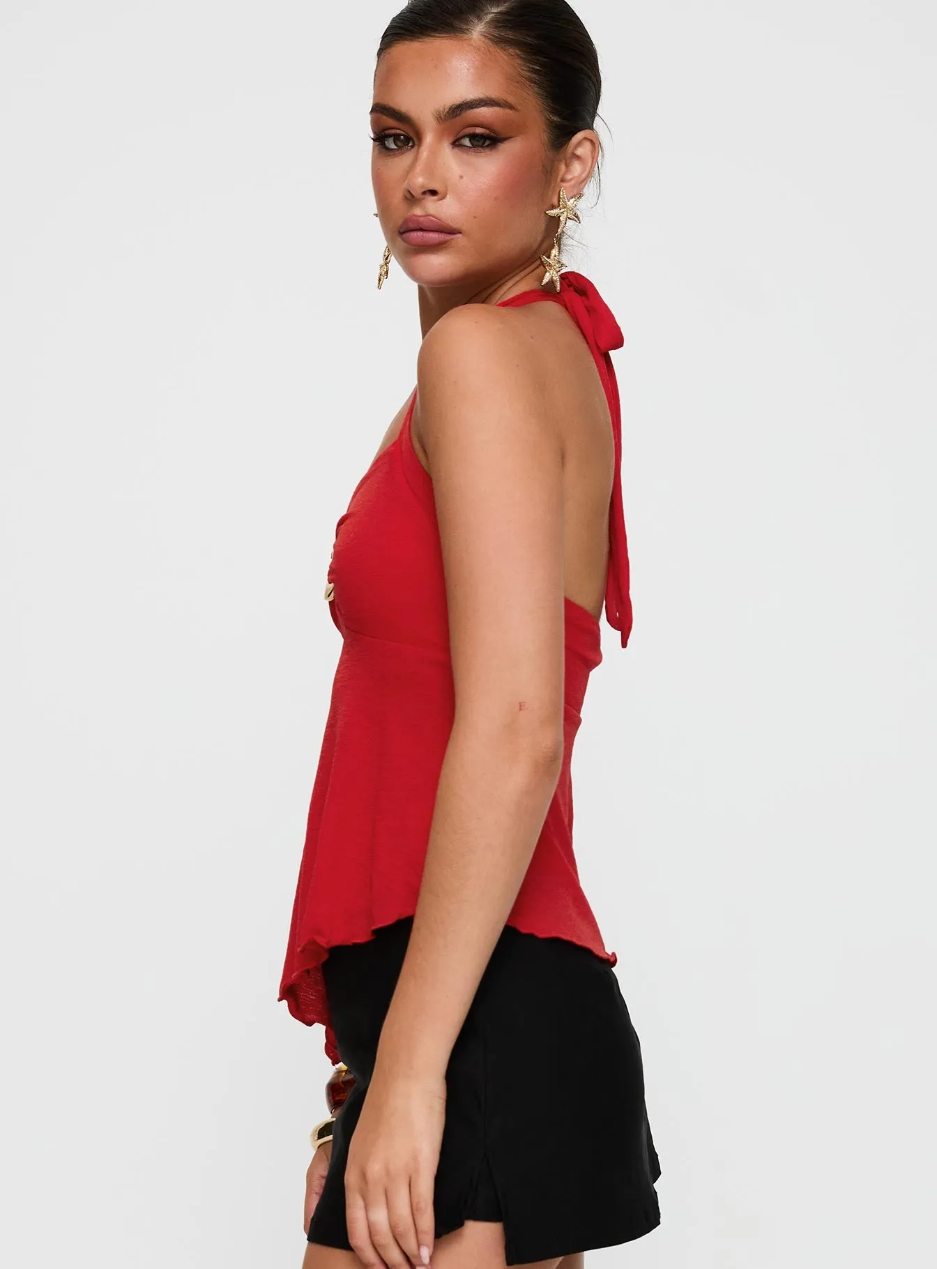 Attina Hardware Detail Top Red sold by Princess Polly product image thumbnail 4