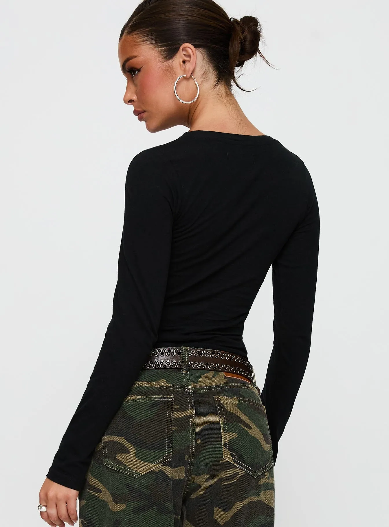 Rodeo Cowboy Long Sleeve Top Washed Wine sold by Princess Polly product image thumbnail 5