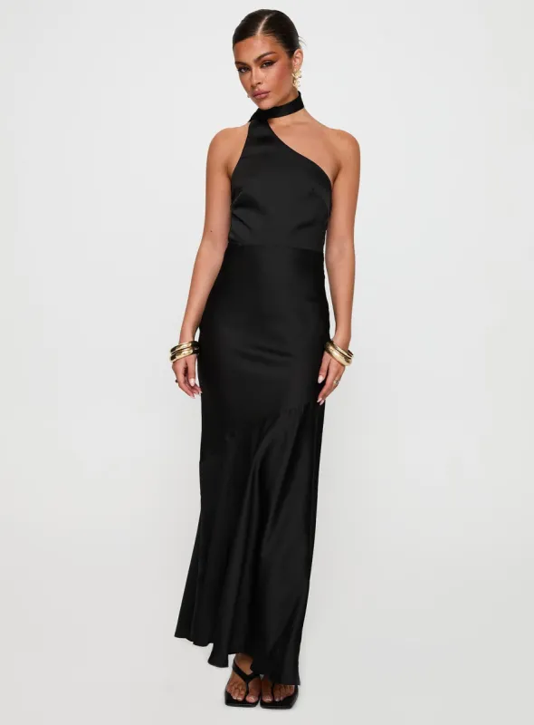 Elixaire Scarf Maxi Dress Black sold by Princess Polly