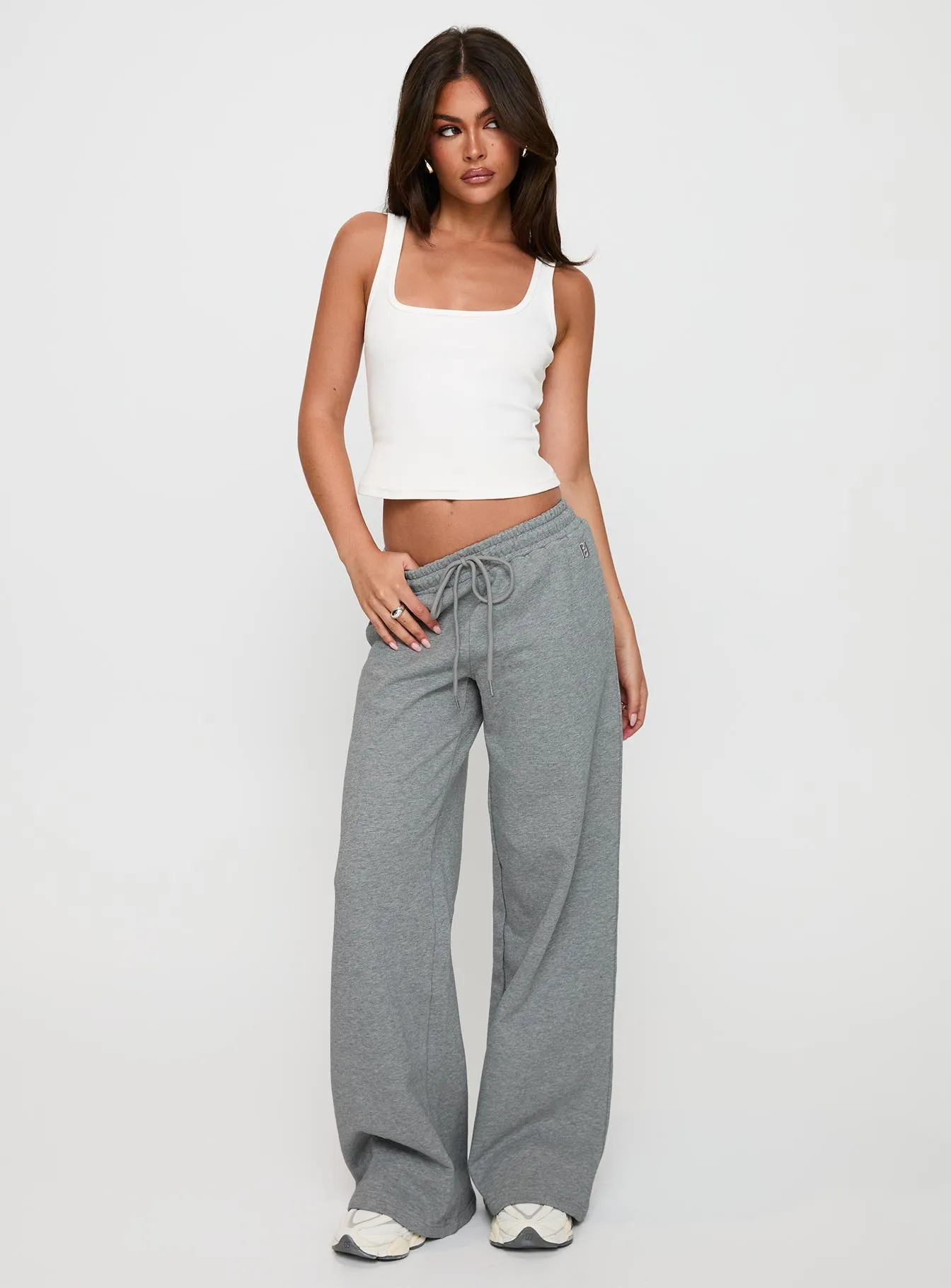 All Day Straight Leg Sweatpants Grey Marle sold by Princess Polly product image thumbnail 3
