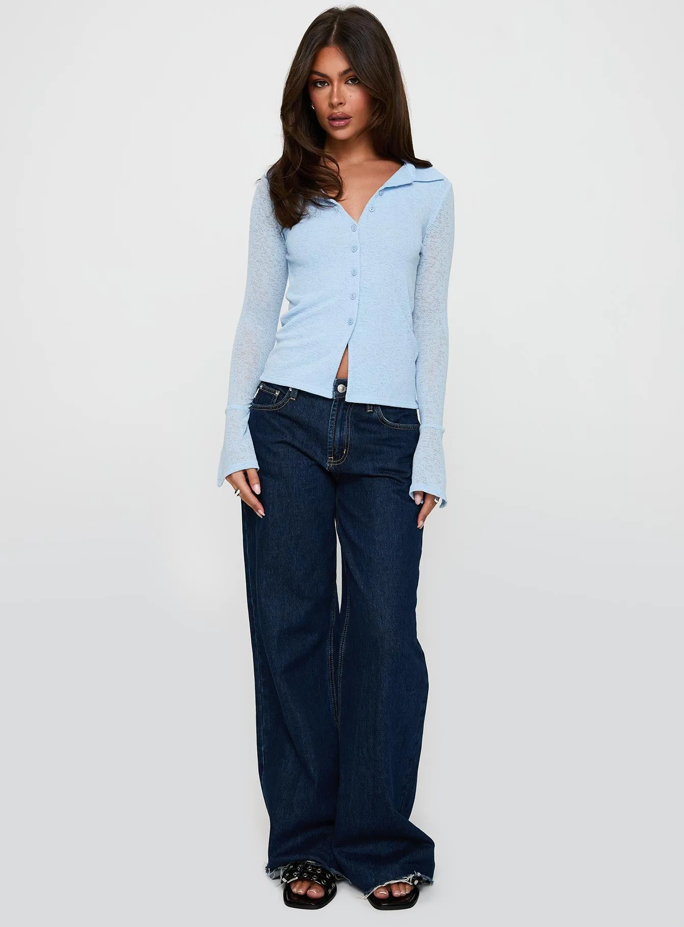 Finnean Long Sleeve Top Pale Blue sold by Princess Polly product image thumbnail 2