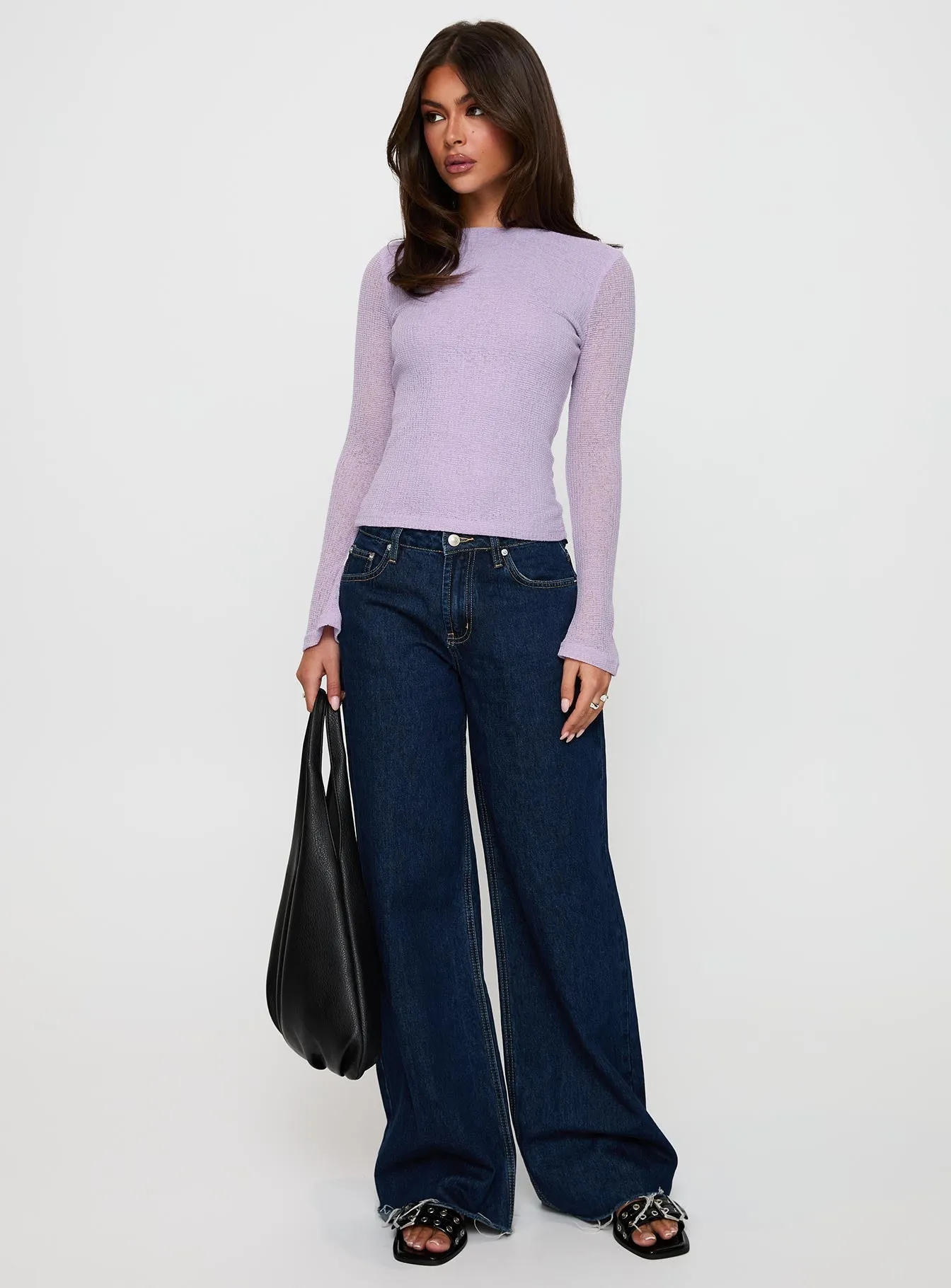 See You Soon Long Sleeve Top Purple sold by Princess Polly product image thumbnail 2
