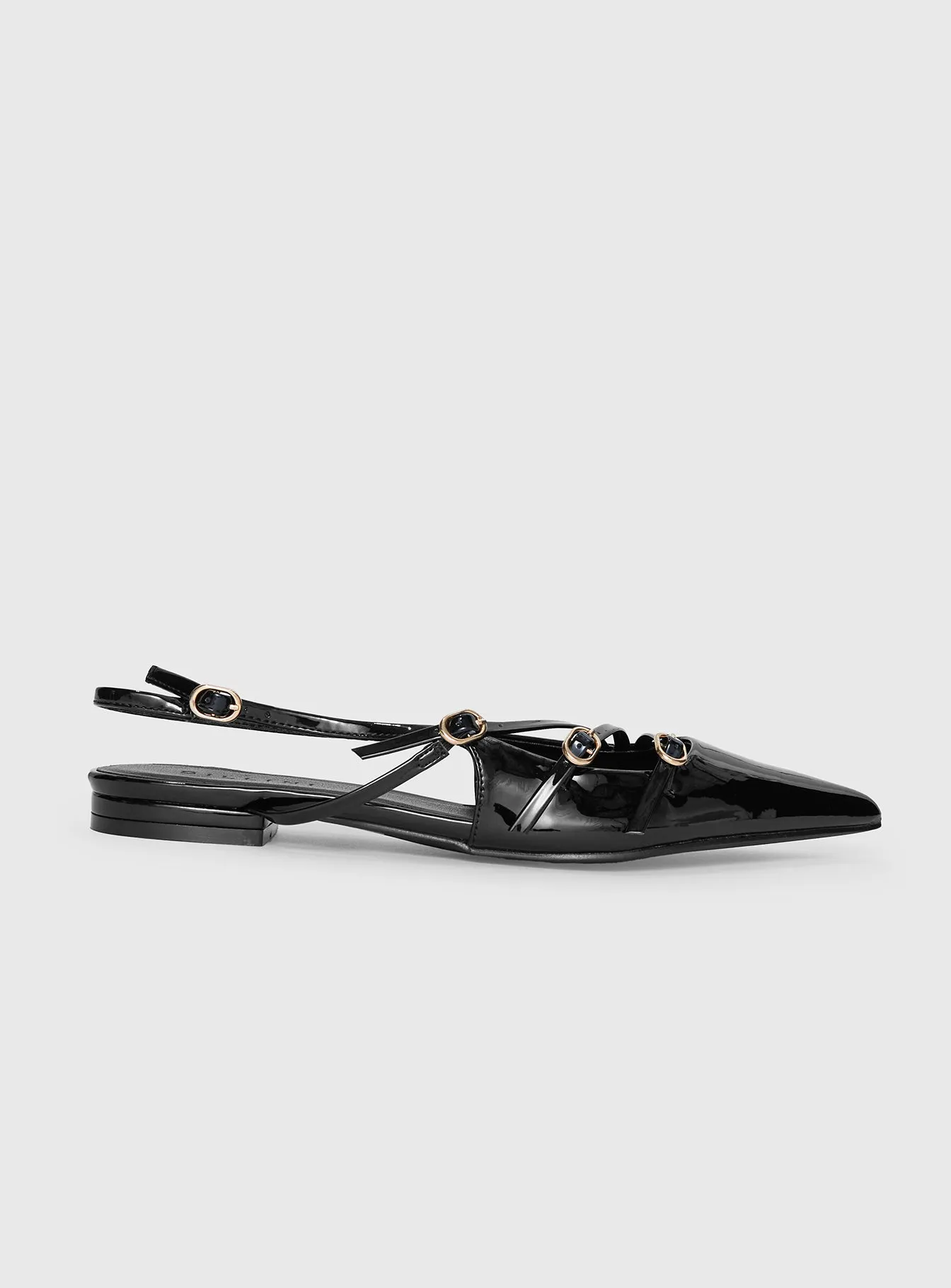 Billini Hettie Pointed Toe Flats Black Patent sold by Princess Polly product image thumbnail 2