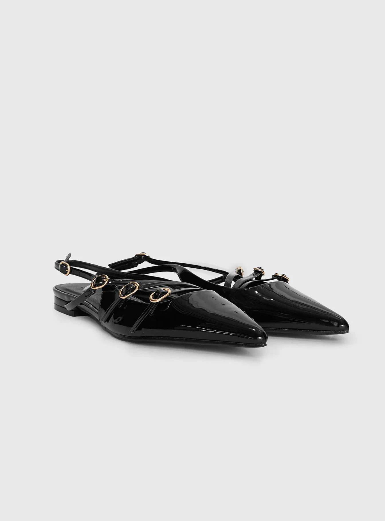 Billini Hettie Pointed Toe Flats Black Patent sold by Princess Polly product image thumbnail 3