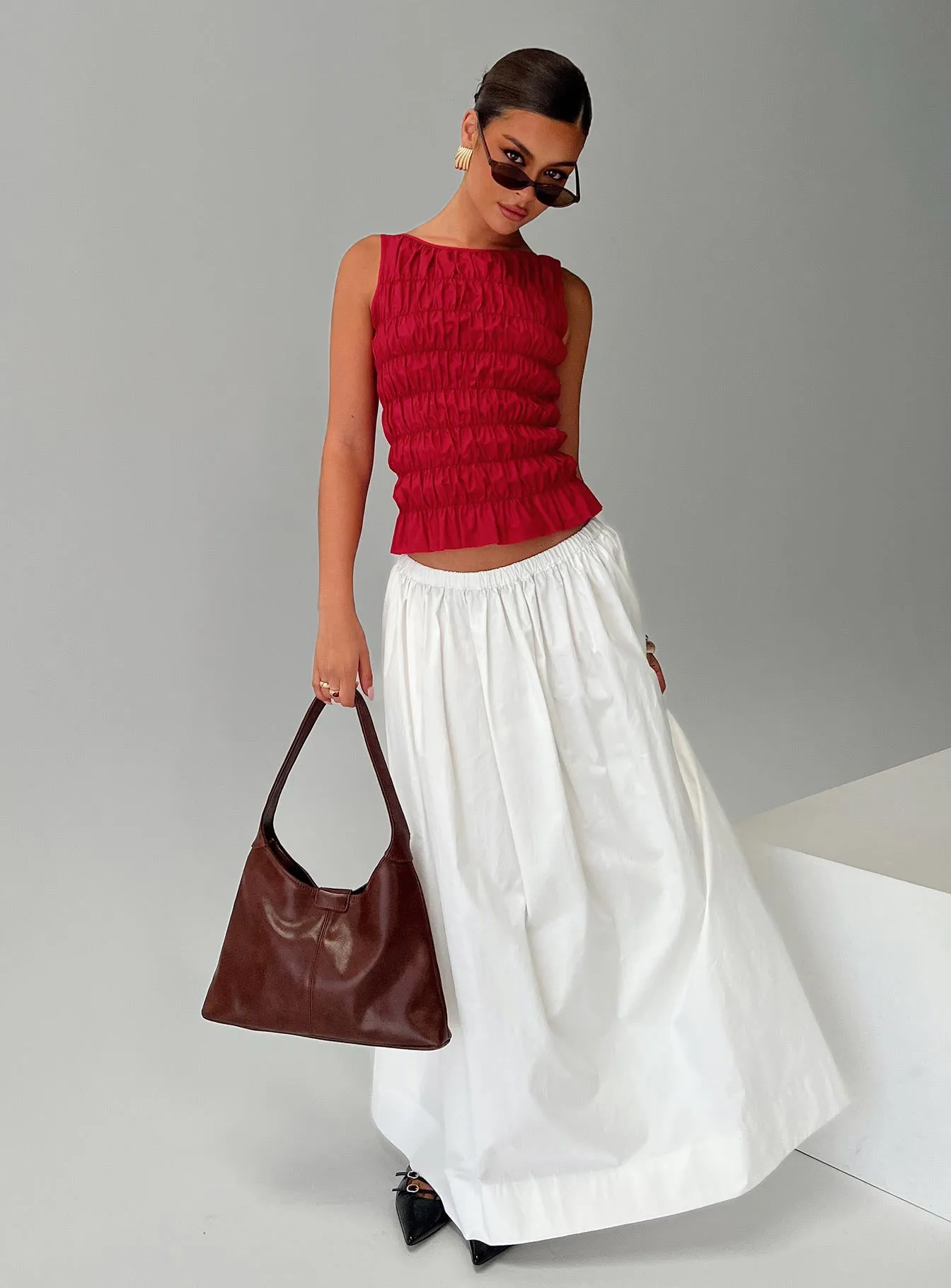 Felipa Maxi Skirt White sold by Princess Polly