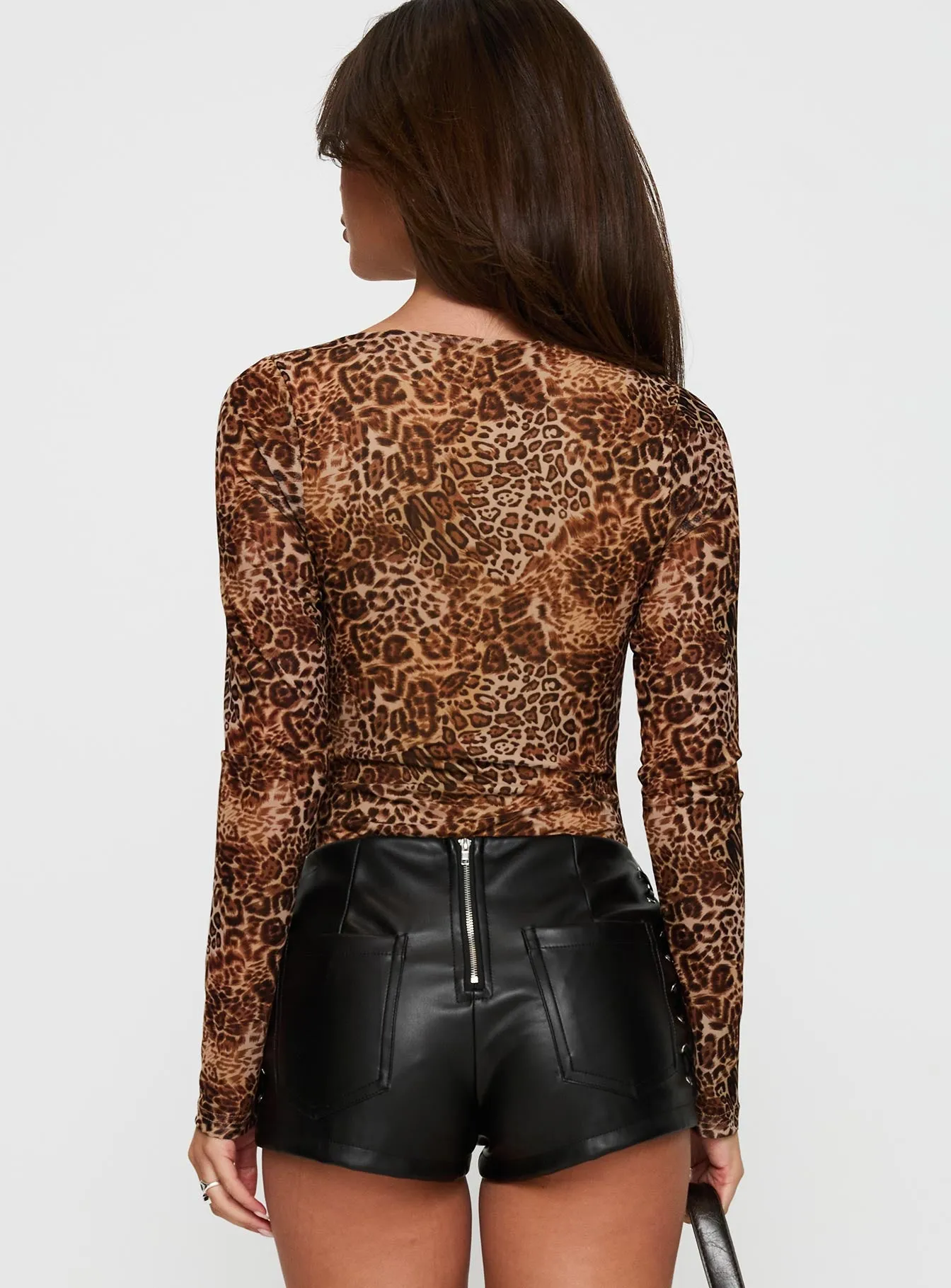Elixia Long Sleeve Bodysuit Leopard sold by Princess Polly product image thumbnail 5