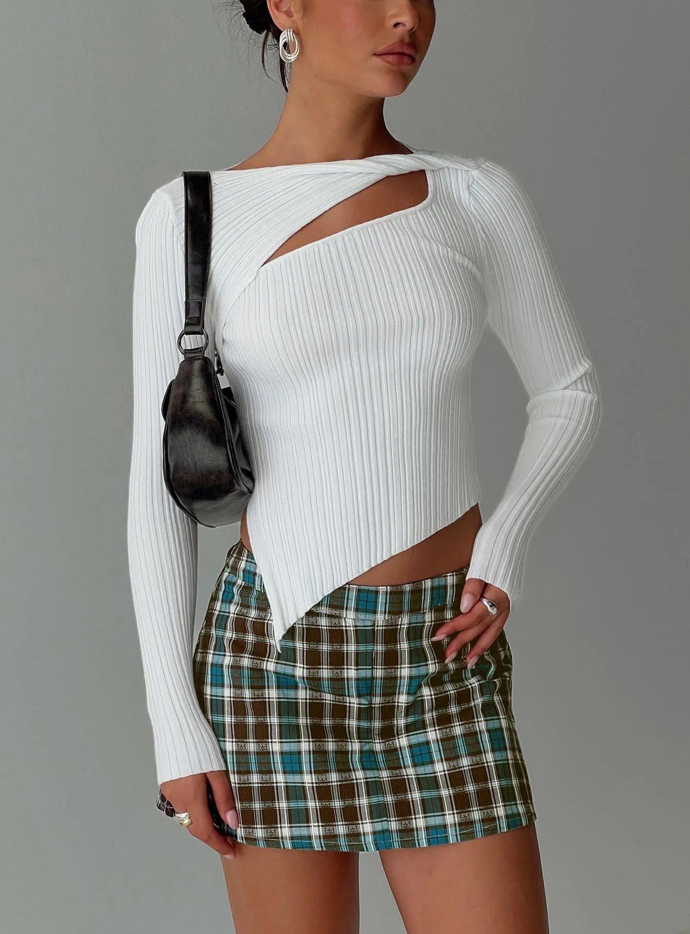 Ellara Long Sleeve Top White sold by Princess Polly