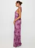 Nathaleia Halter Maxi Dress Purple sold by Princess Polly