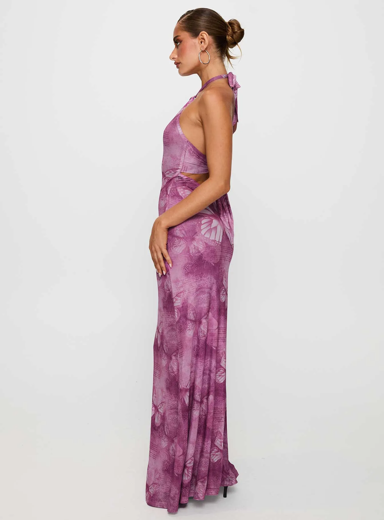 Nathaleia Halter Maxi Dress Purple sold by Princess Polly product image thumbnail 4