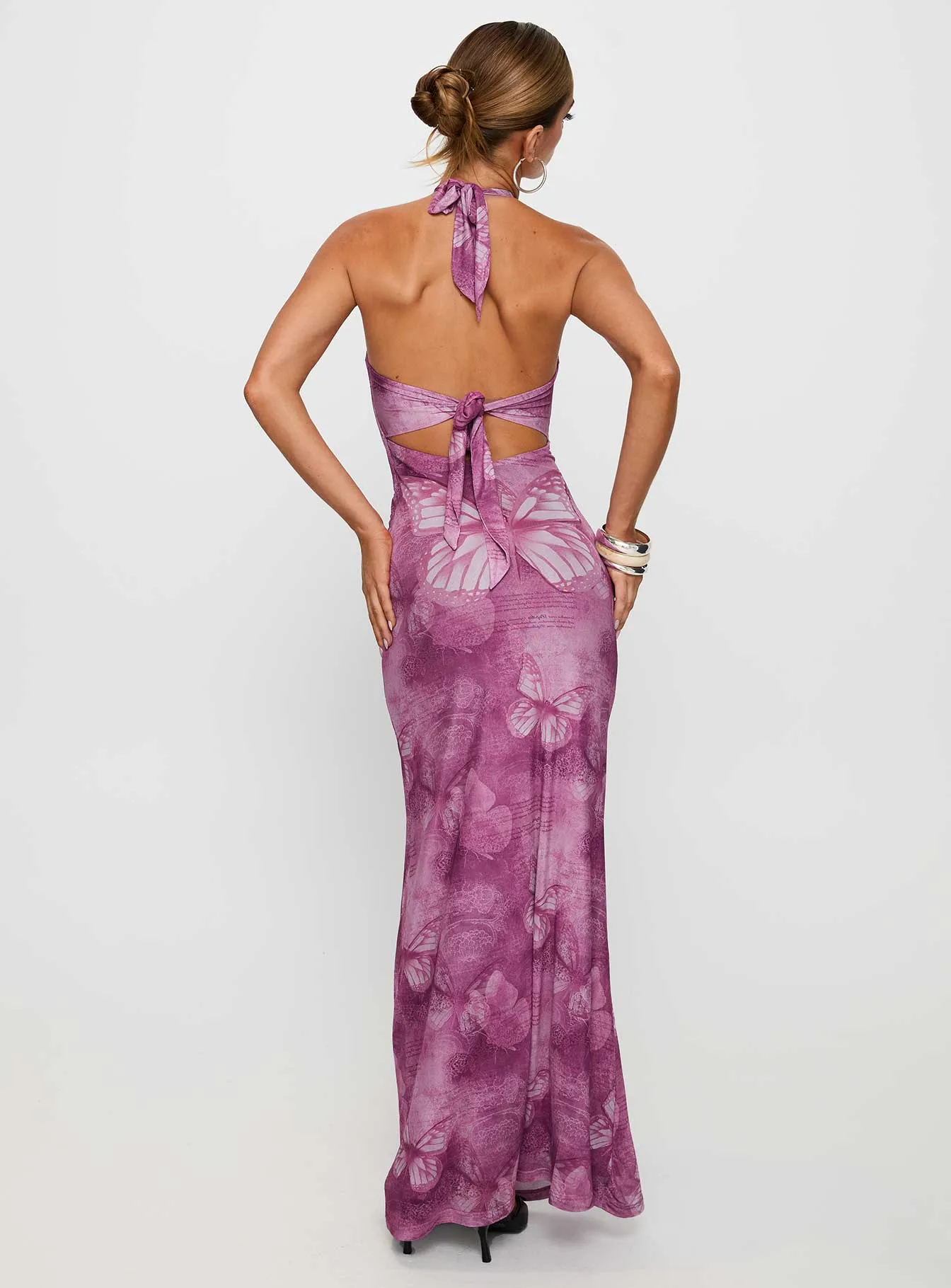 Nathaleia Halter Maxi Dress Purple sold by Princess Polly product image thumbnail 5
