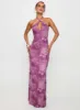 Nathaleia Halter Maxi Dress Purple sold by Princess Polly
