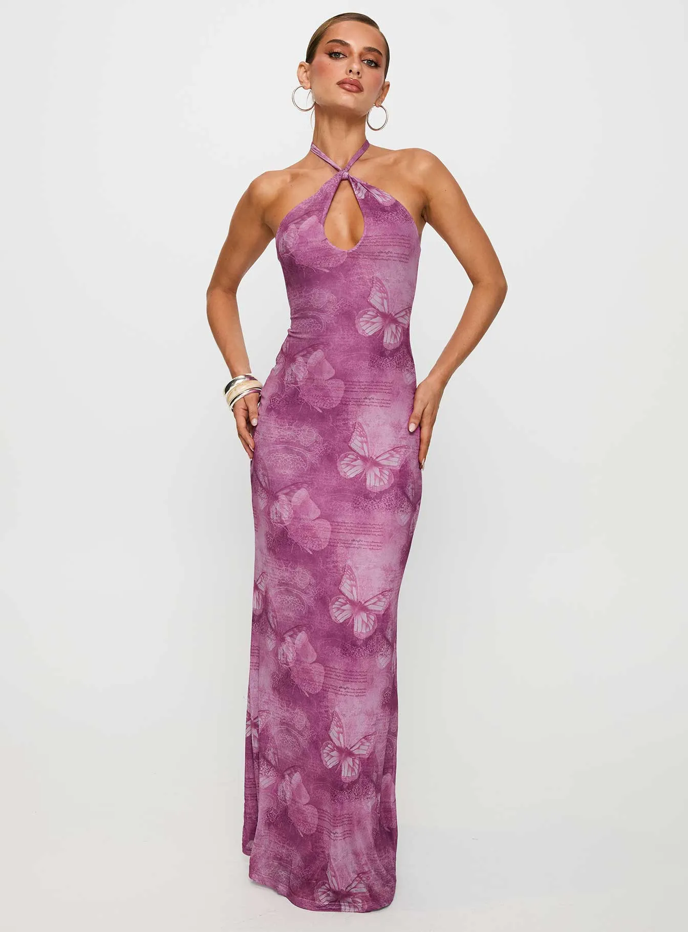 Nathaleia Halter Maxi Dress Purple sold by Princess Polly product image thumbnail 2