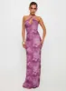 Nathaleia Halter Maxi Dress Purple sold by Princess Polly