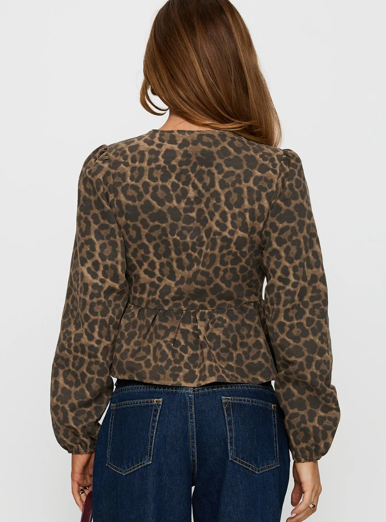 Recognize Tie Detail Long Sleeve Top Leopard sold by Princess Polly product image thumbnail 5