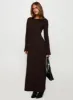 Vespa Long Sleeve Maxi Dress Brown sold by Princess Polly