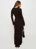 Vespa Long Sleeve Maxi Dress Brown sold by Princess Polly