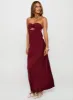 Faviola Strapless Maxi Dress Burgundy sold by Princess Polly