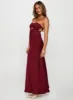 Faviola Strapless Maxi Dress Burgundy sold by Princess Polly
