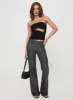 Kinkirk Flared Pants Grey Pinstripe Petite sold by Princess Polly