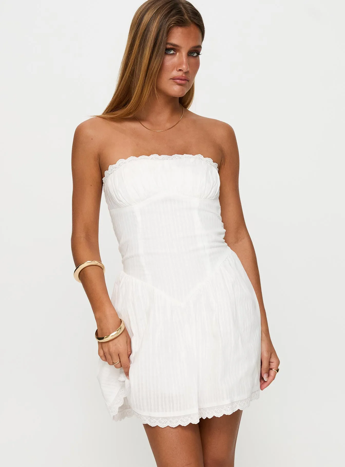 Mirella Strapless Mini Dress White sold by Princess Polly product image thumbnail 2