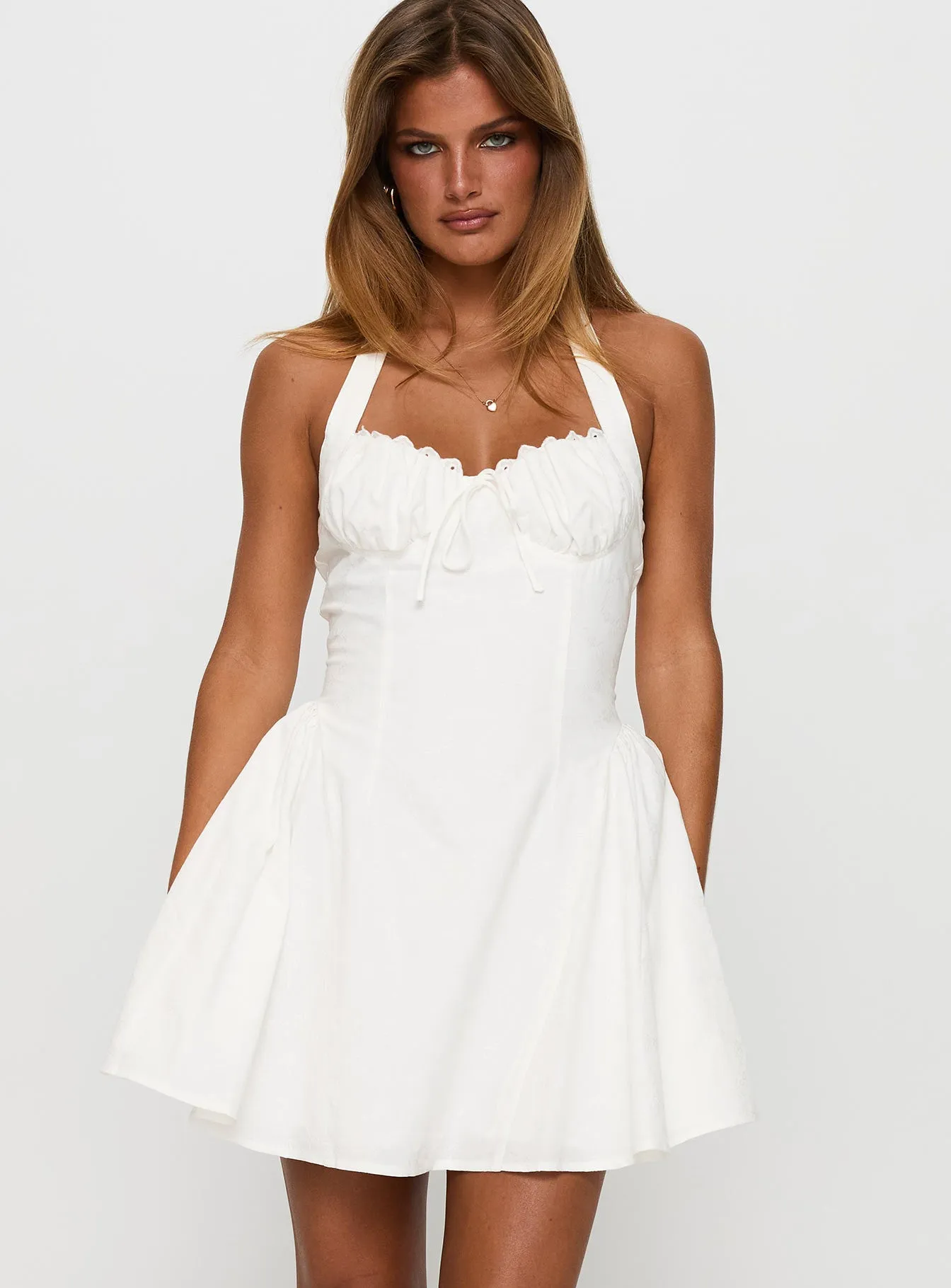 Sweet Words Halter Mini Dress White sold by Princess Polly product image thumbnail 2