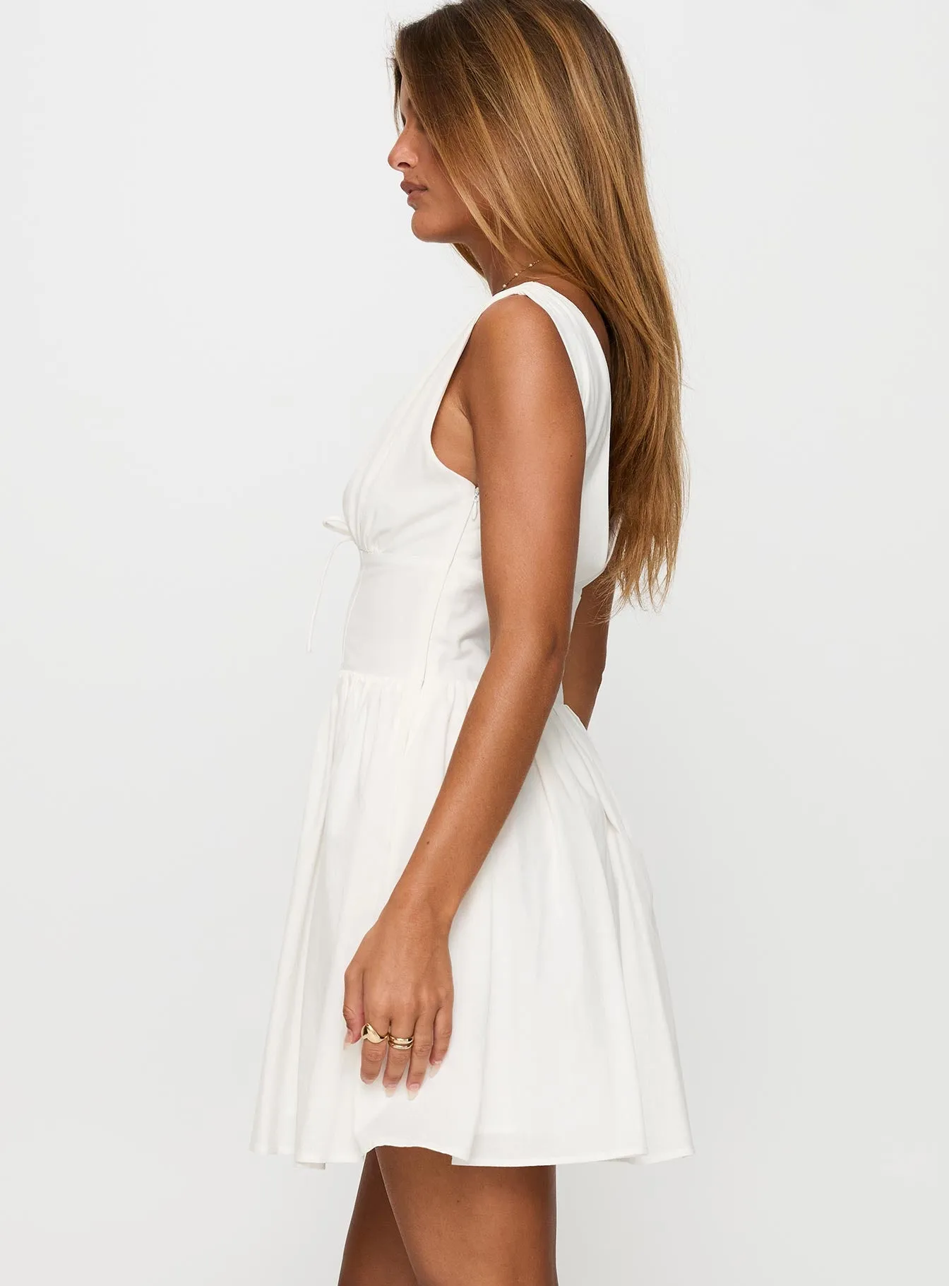 Mattison Plunge Mini Dress White sold by Princess Polly product image thumbnail 4
