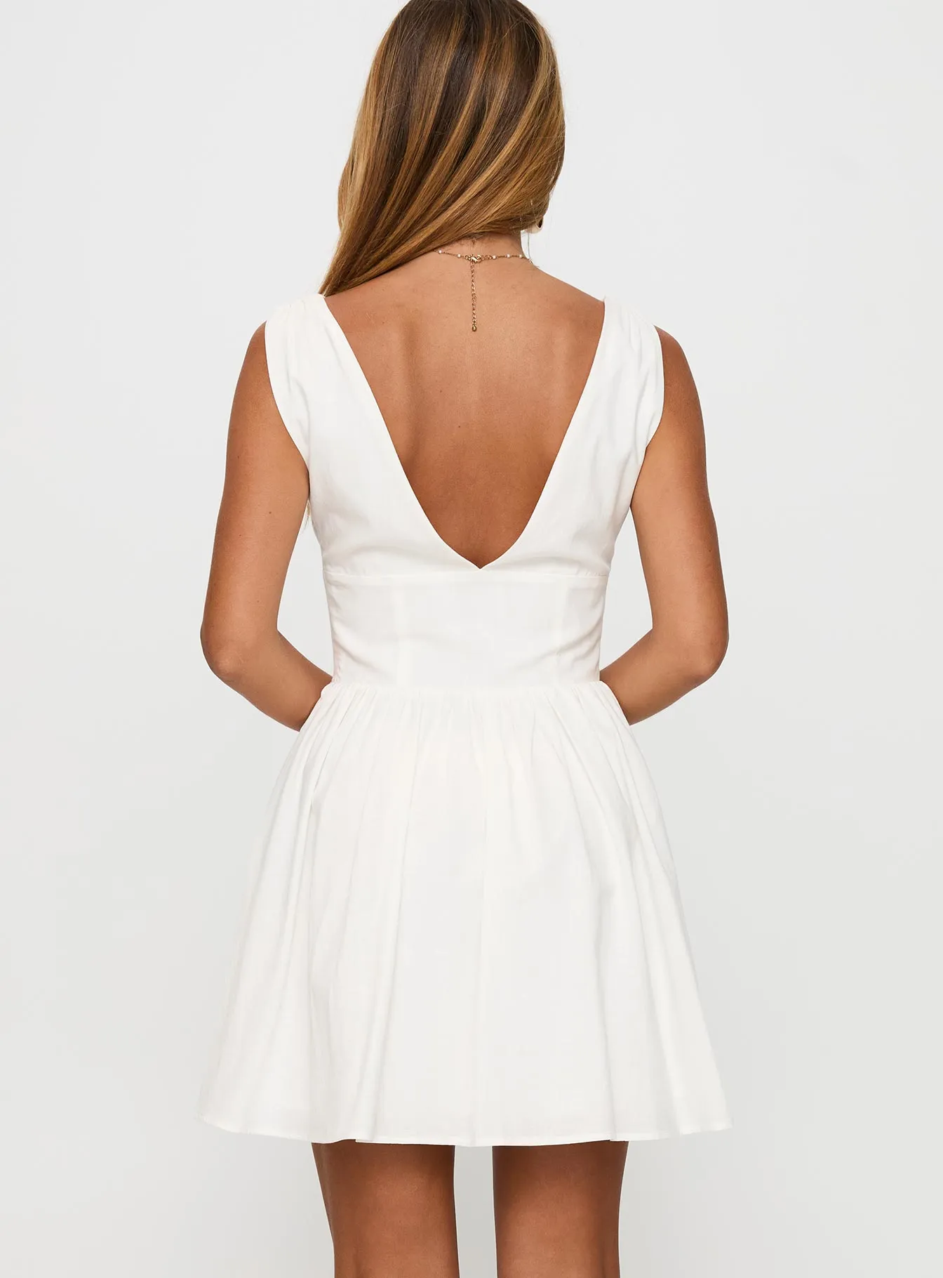 Mattison Plunge Mini Dress White sold by Princess Polly product image thumbnail 5