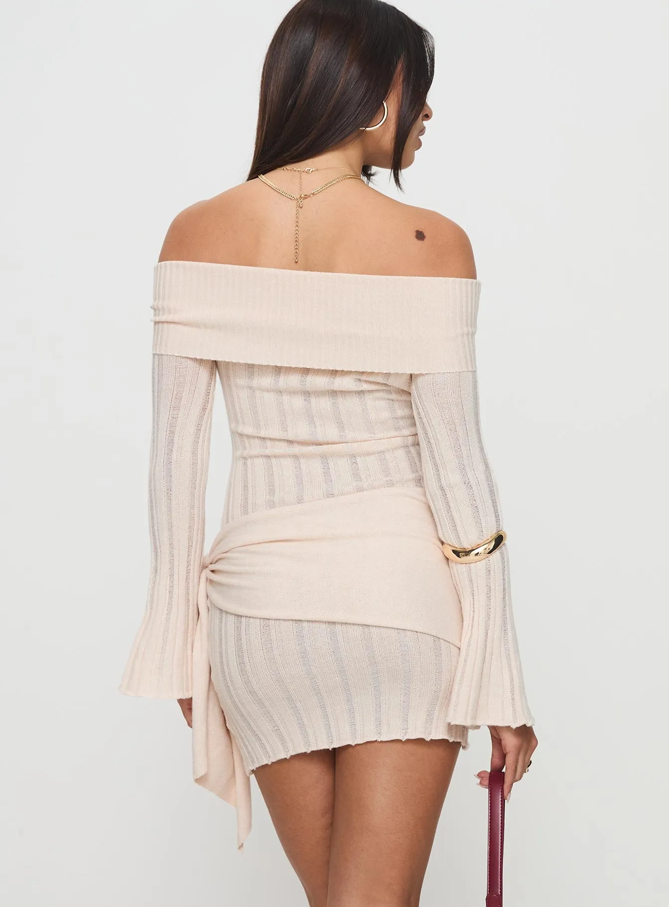 Oalie Off The Shoulder Mini Dress Cream sold by Princess Polly product image thumbnail 4
