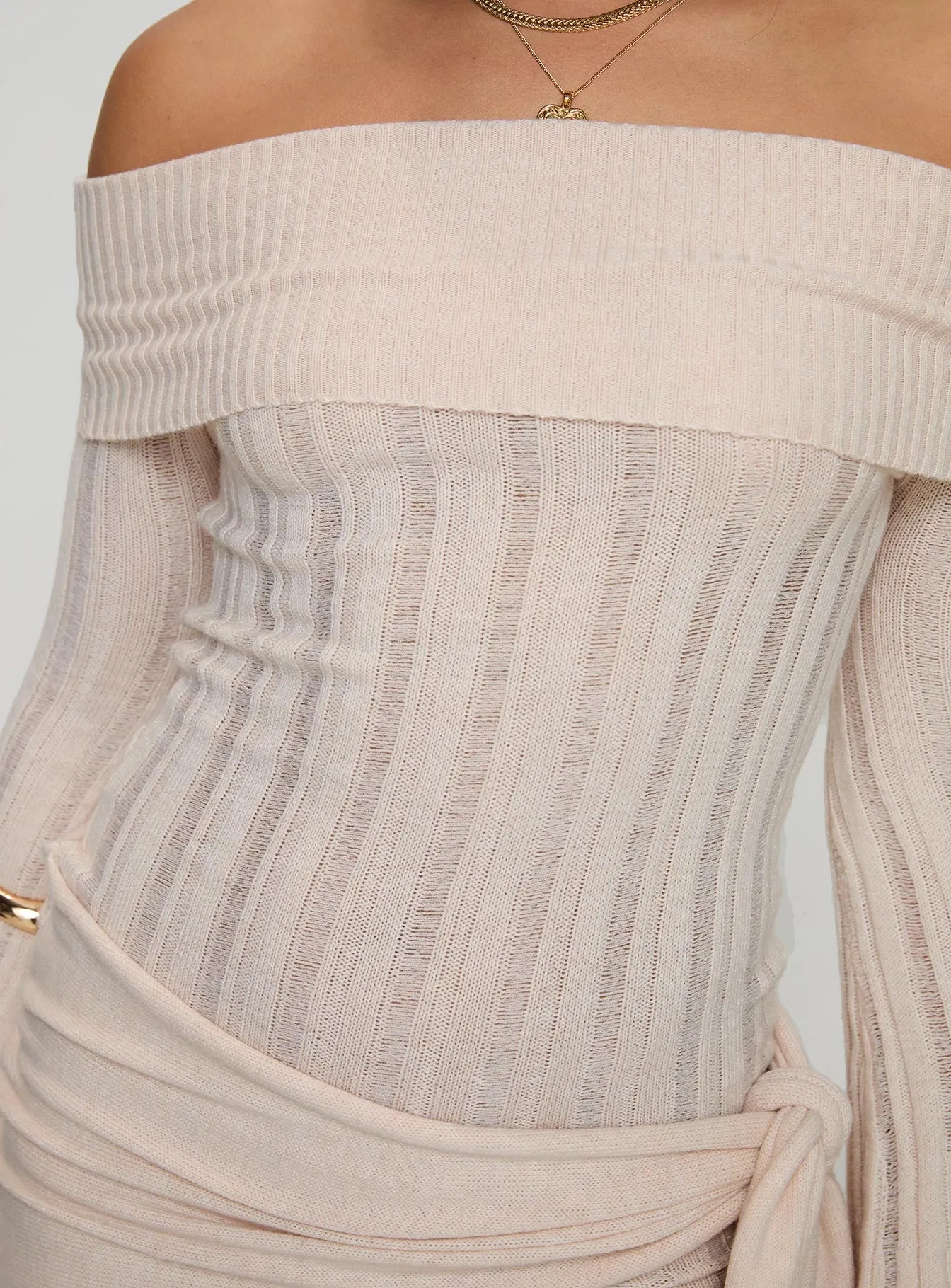 Oalie Off The Shoulder Mini Dress Cream sold by Princess Polly product image thumbnail 5