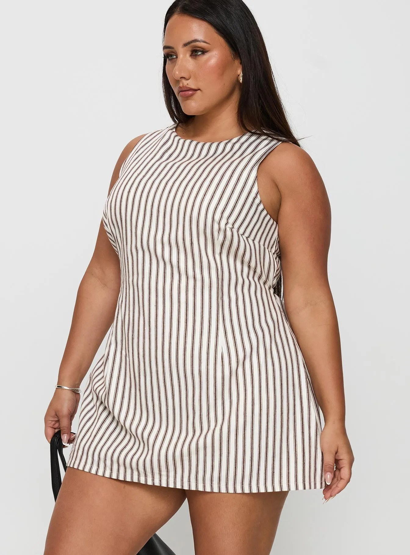 Yumiko Romper Brown Stripe Curve sold by Princess Polly product image thumbnail 3