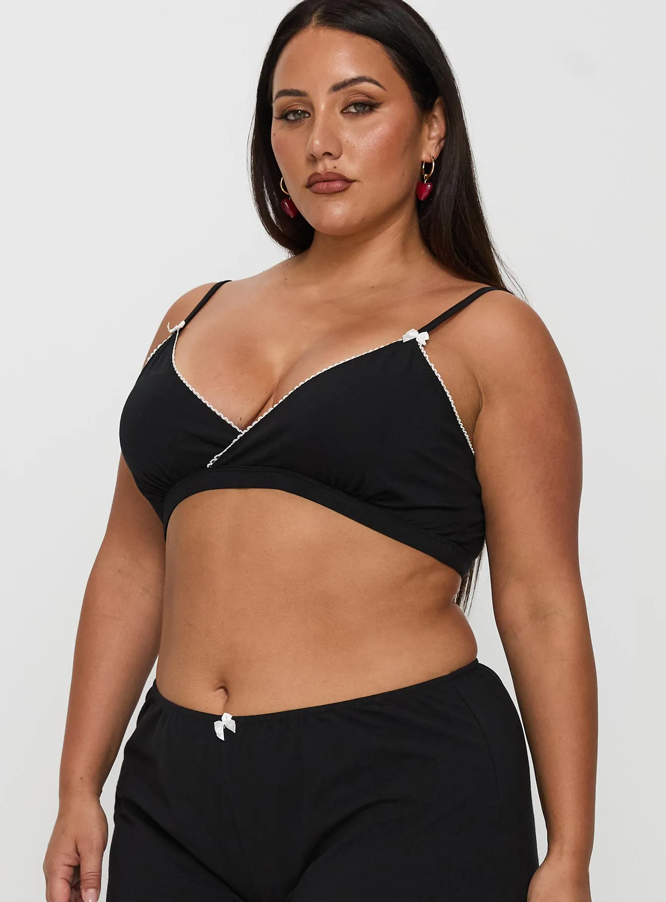 Slumber Jersey Sleep Bralette Black Curve sold by Princess Polly product image thumbnail 4