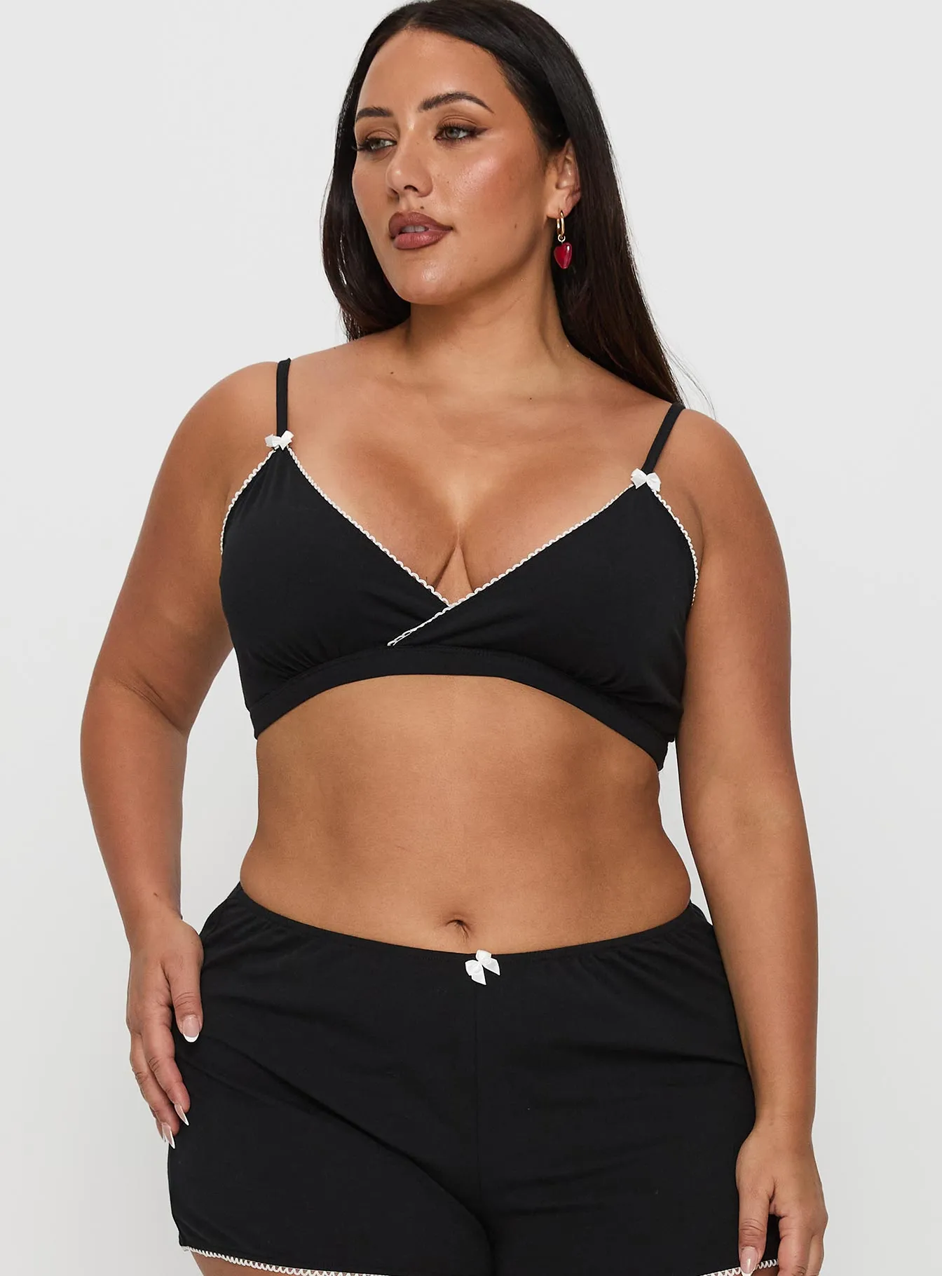 Slumber Jersey Sleep Bralette Black Curve sold by Princess Polly product image thumbnail 2