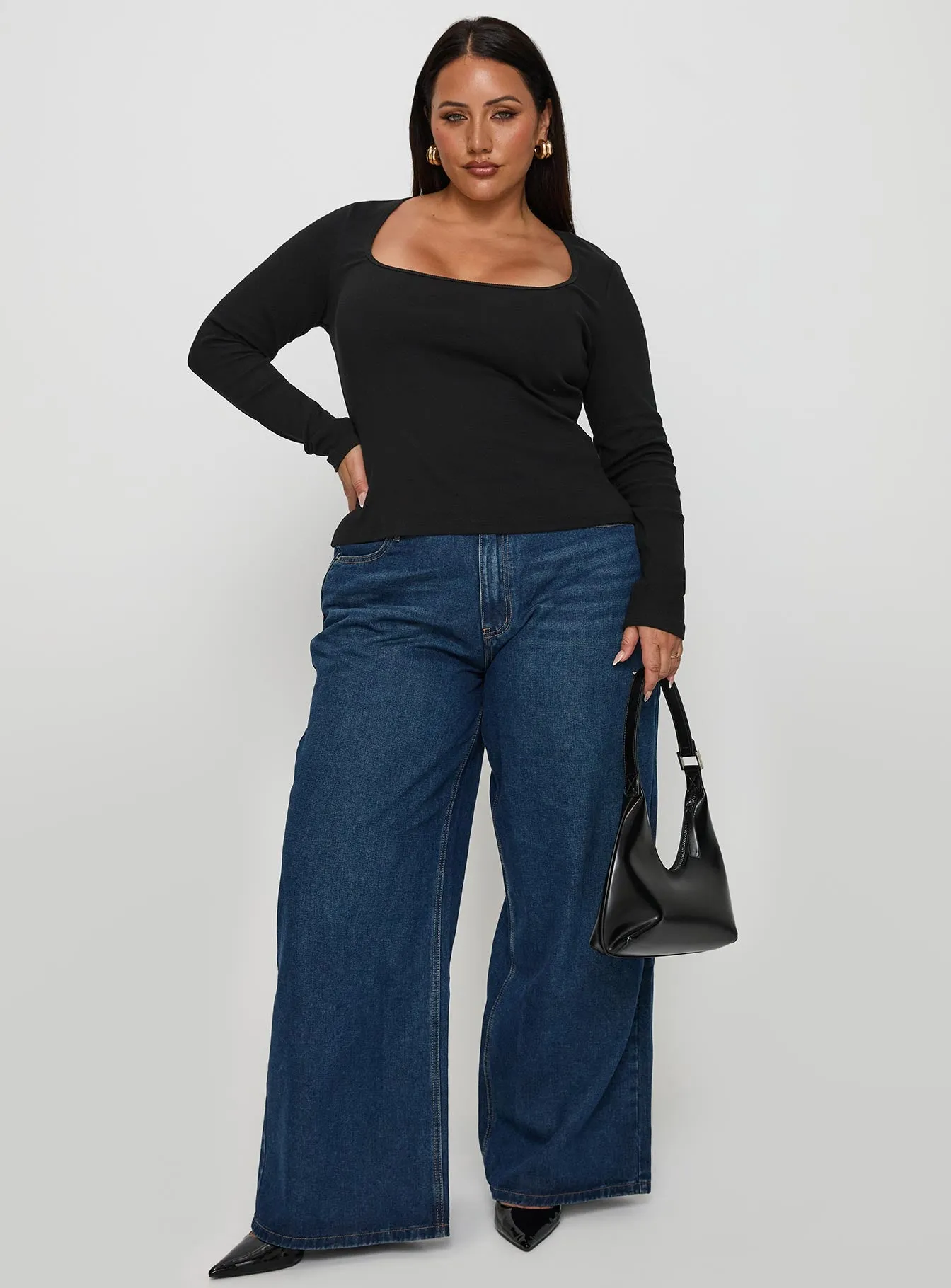 Baseline Long Sleeve Top Black Curve sold by Princess Polly product image thumbnail 3