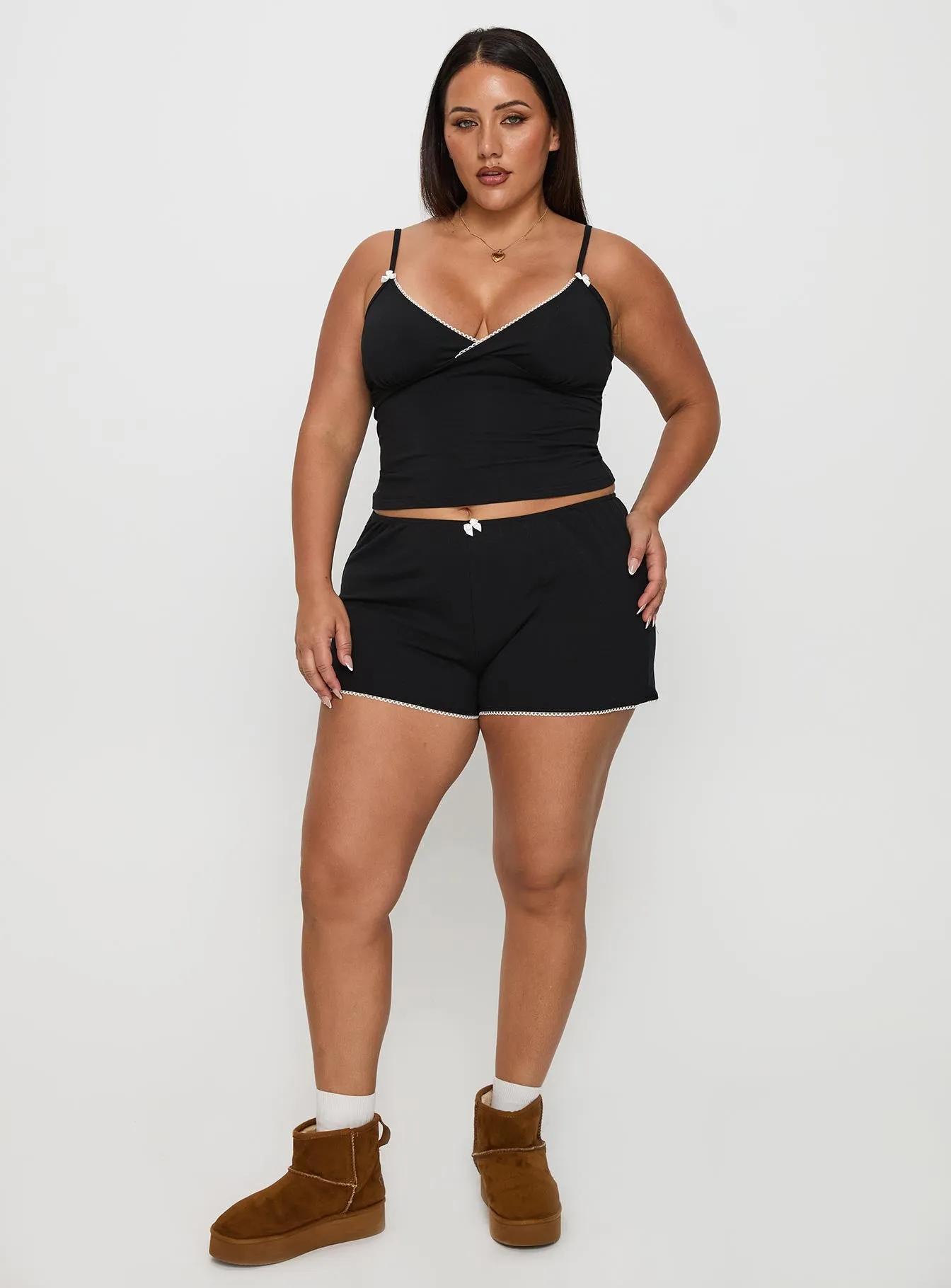 Slow Start Jersey Sleep Short Black Curve sold by Princess Polly product image thumbnail 3