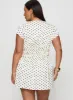 Evangelie Ruched Mini Dress White Polka Curve sold by Princess Polly