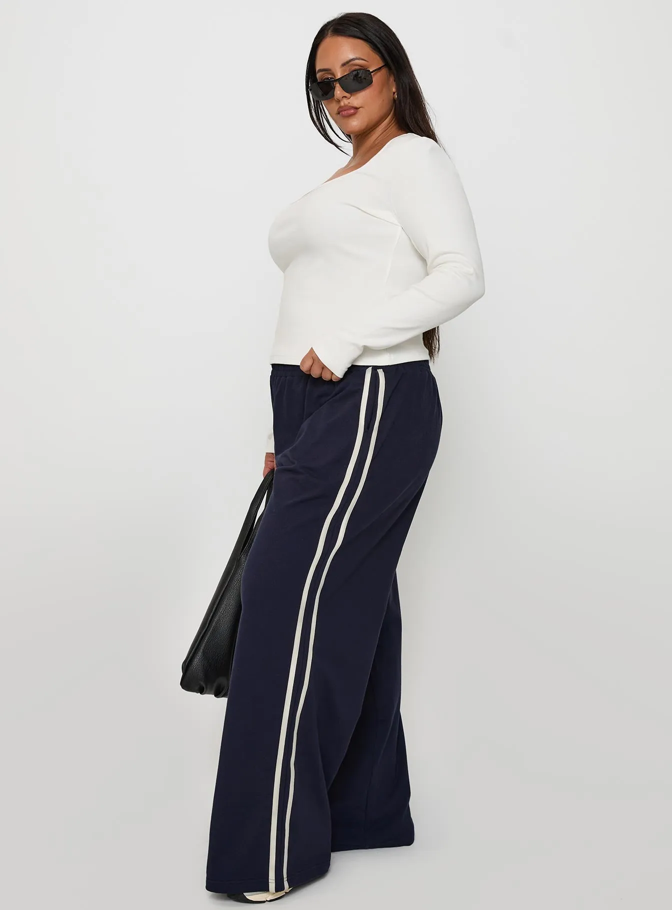 Circuit Track Pants Navy Curve sold by Princess Polly product image thumbnail 4