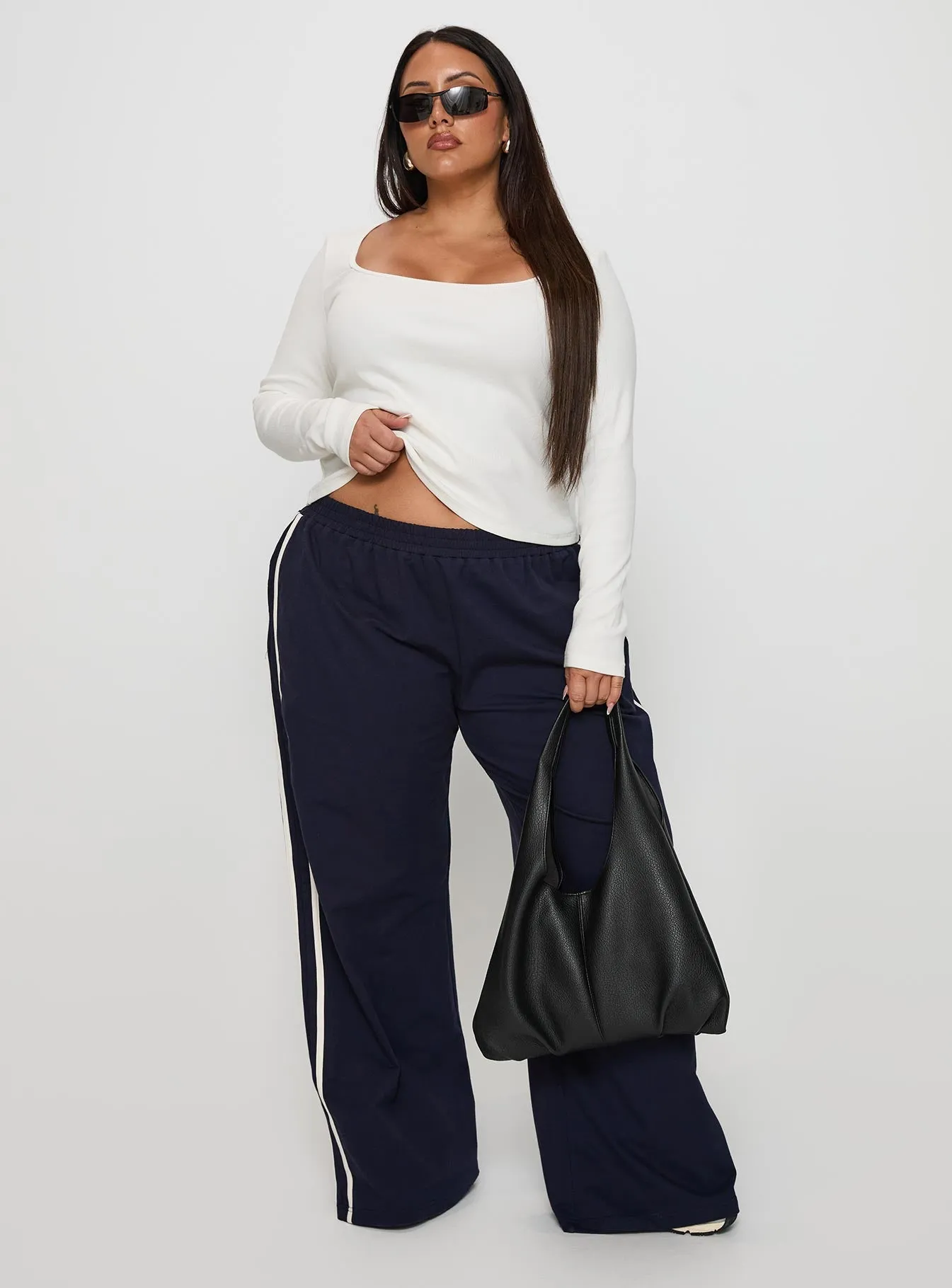 Circuit Track Pants Navy Curve sold by Princess Polly product image thumbnail 3