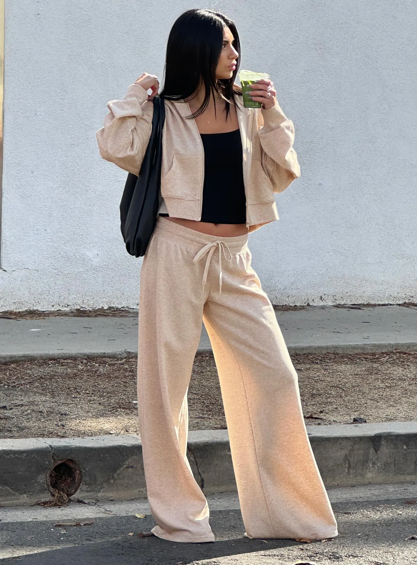 Mindful Low Rise Pant Oat Marle sold by Princess Polly