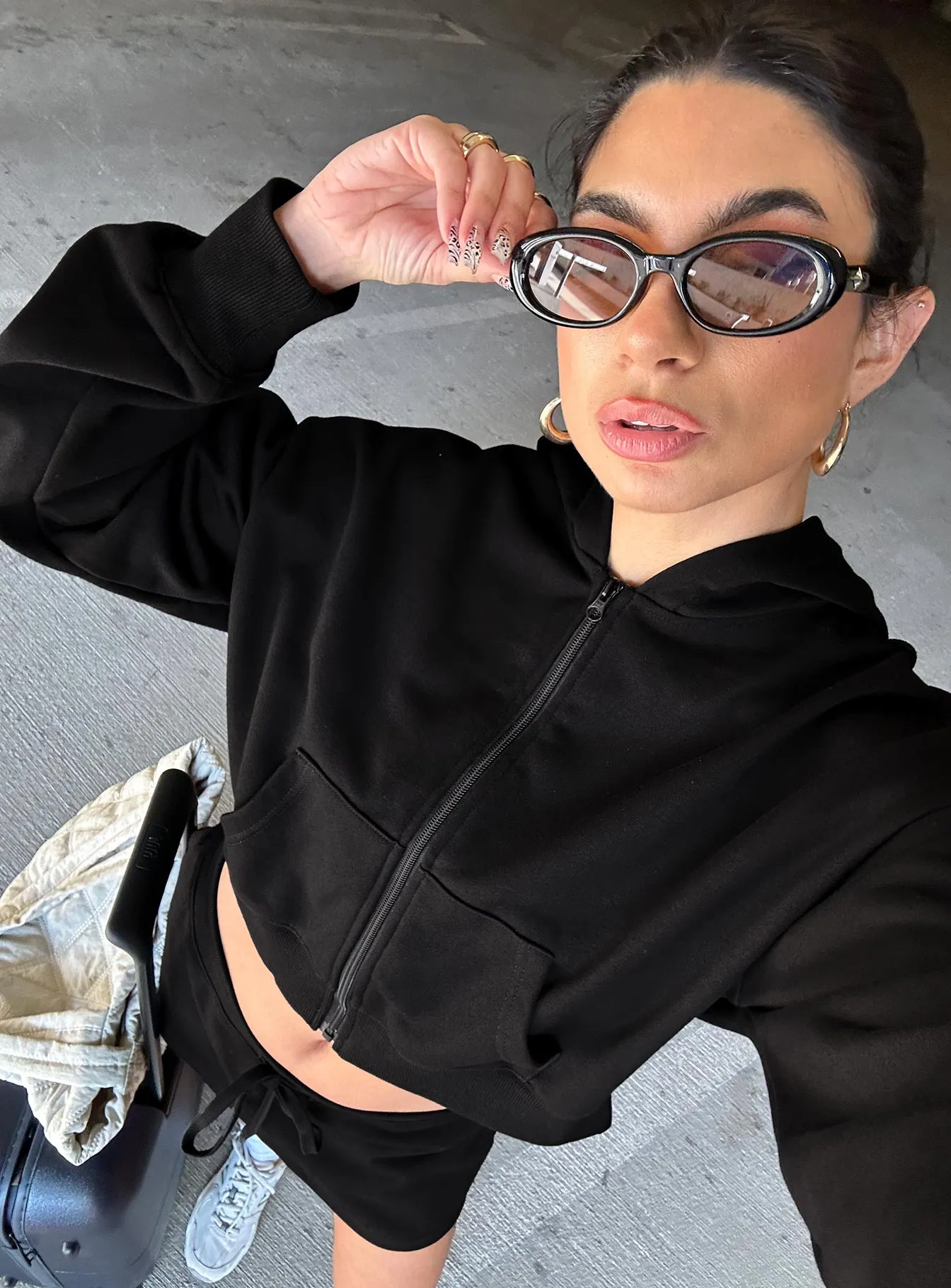 Revive Zip Through Hoodie Black sold by Princess Polly