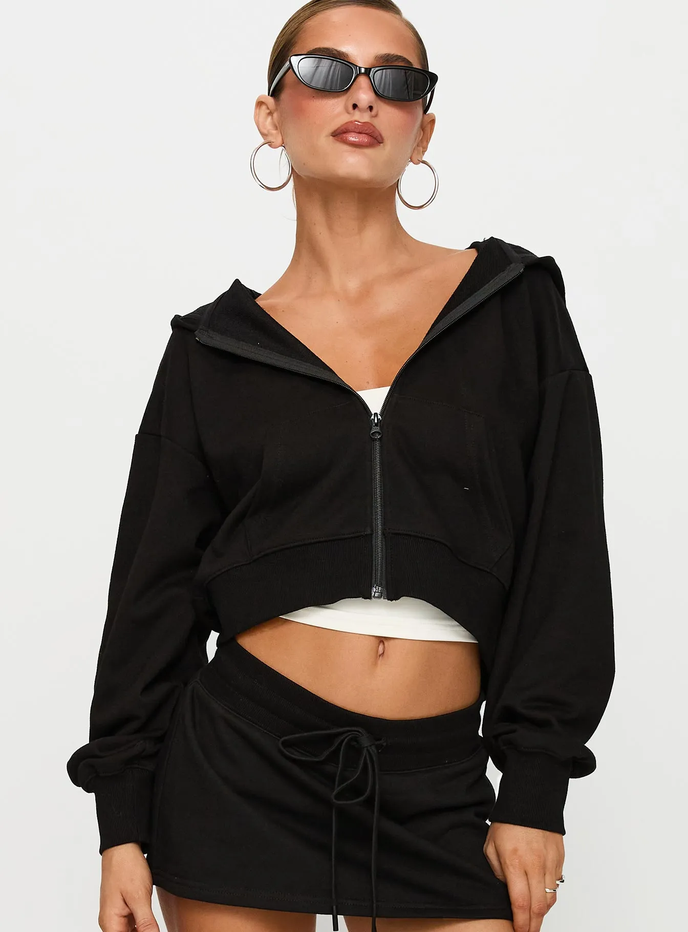 Revive Zip Through Hoodie Black sold by Princess Polly product image thumbnail 2