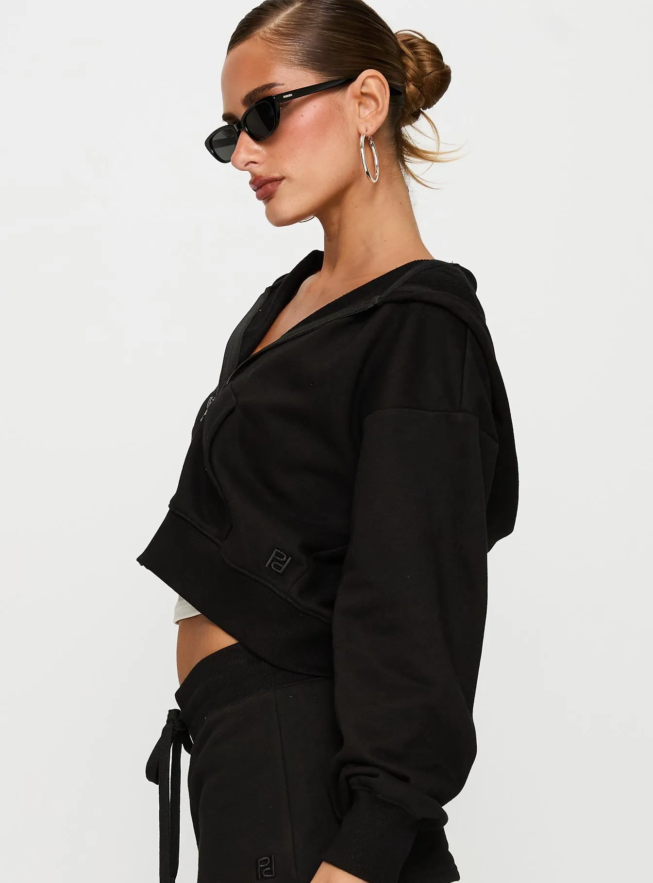 Revive Zip Through Hoodie Black sold by Princess Polly product image thumbnail 4